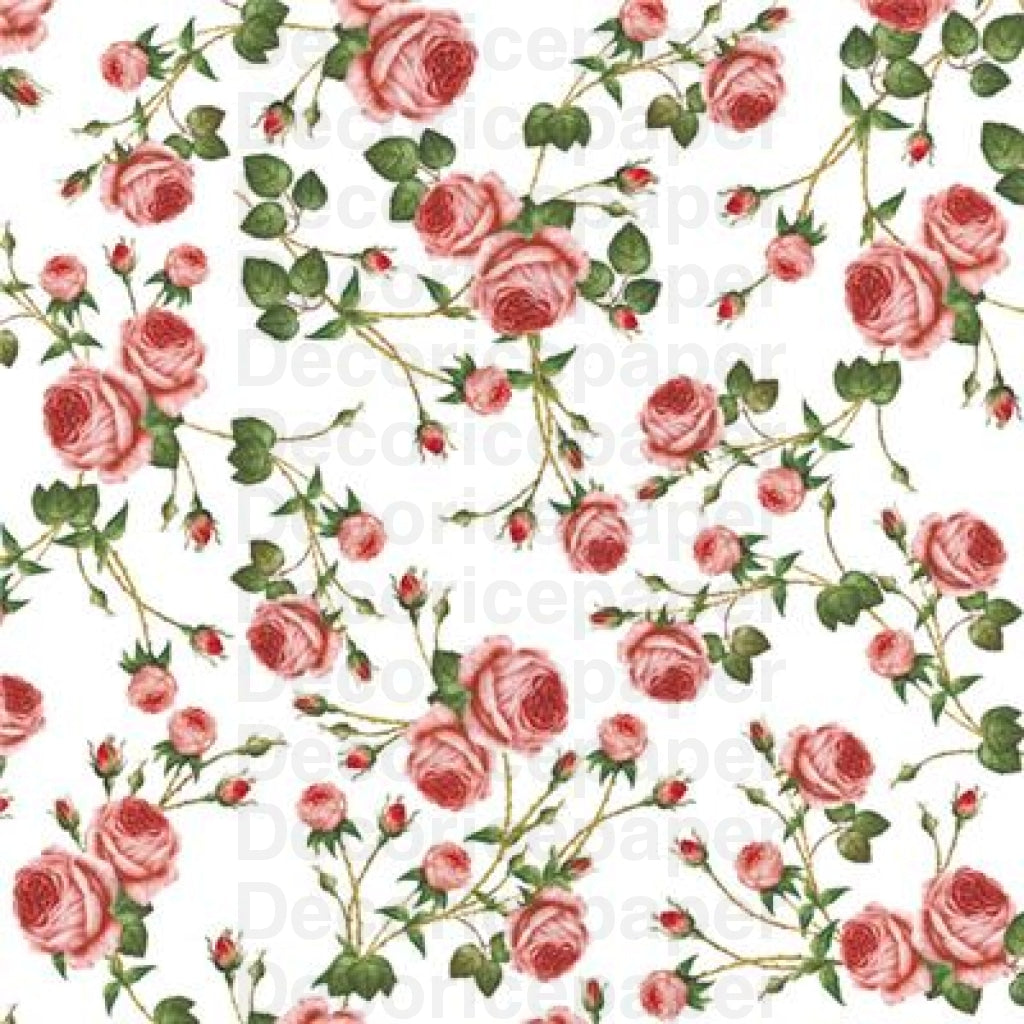Small Roses White Napkin