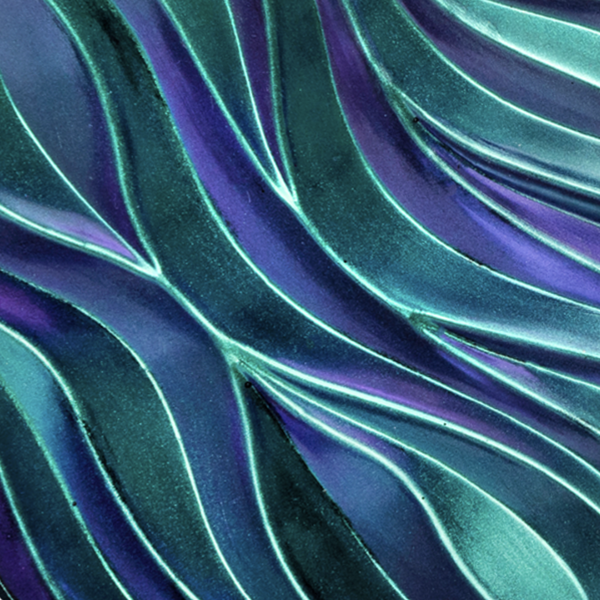 Close-up of purple and green wavy pattern