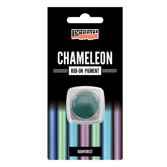 Pentart Chameleon rub-on pigment packaging with a rainforest colour