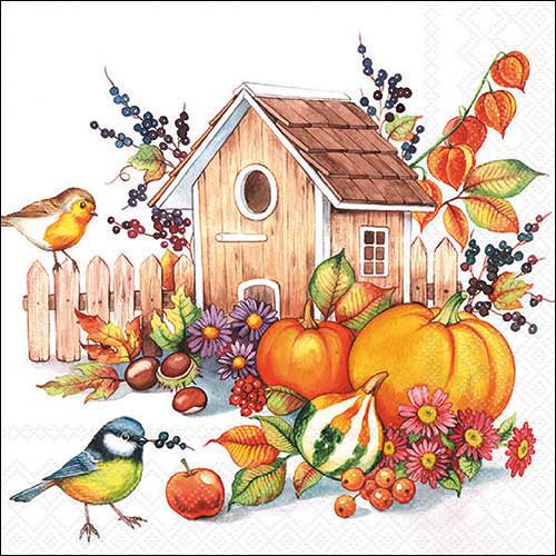 Autumn Birdhouse - Napkin