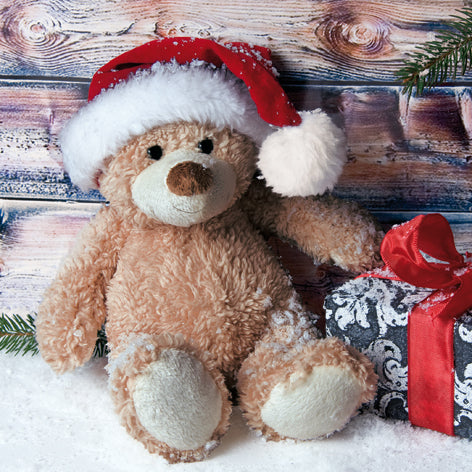 Christmas Teddy with Present - Napkin