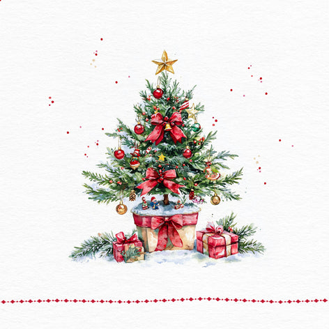 Christmas Tree in Ret Pot - Napkin