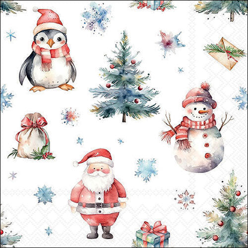 Christmas Trio WHITE - Napkin