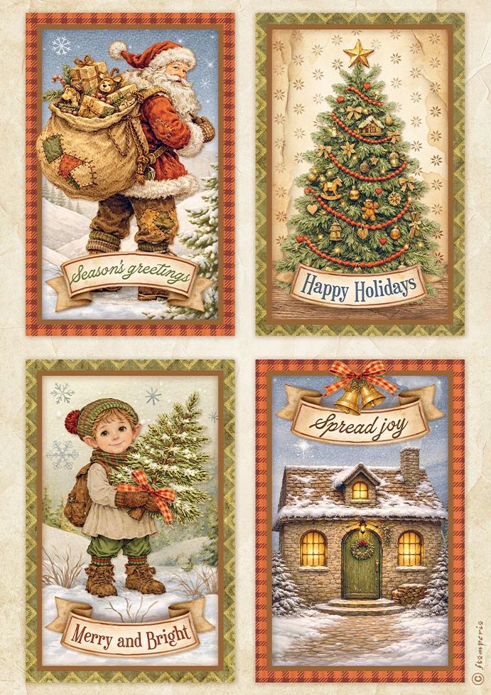 rice paper with 4 christmas themed images