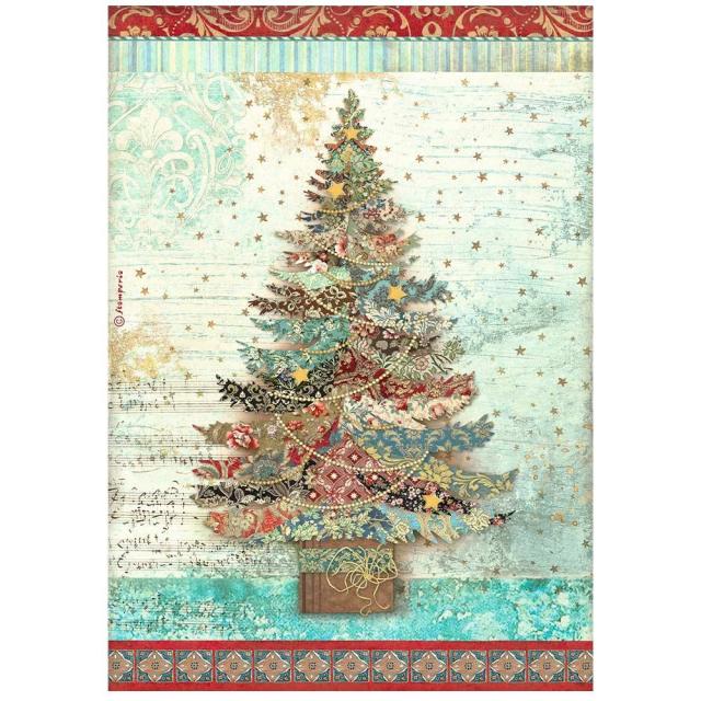 Christmas Greetings Tree DFSA4792 - Rice paper A4