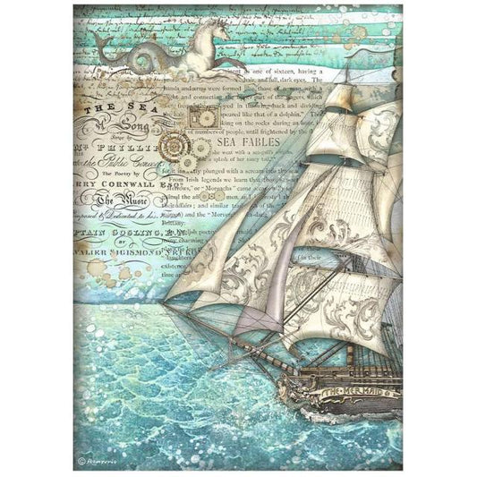 Canciones del mar Barco de vela DFSA4811 - Papel de arroz A4