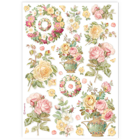 Garlands and Roses  DFSA4899 - Rice paper A4