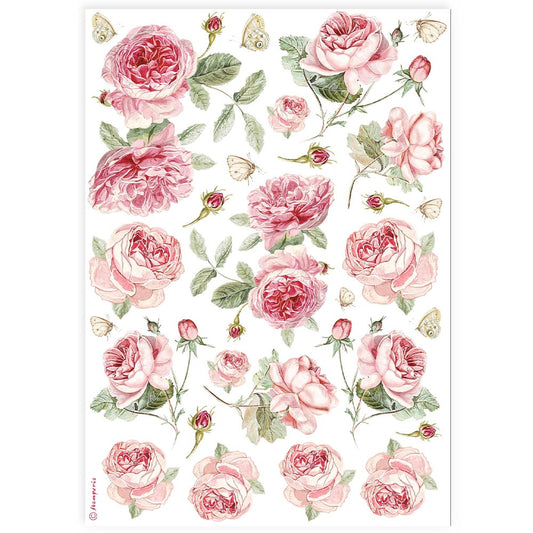 English Roses Pattern DFSA4903 - Rice paper A4