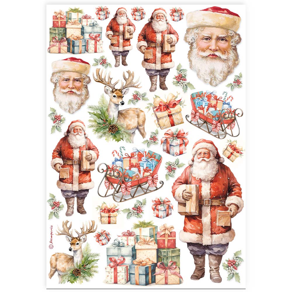 Classic Christmas Santa Claus DFSA4919 - Rice paper A4