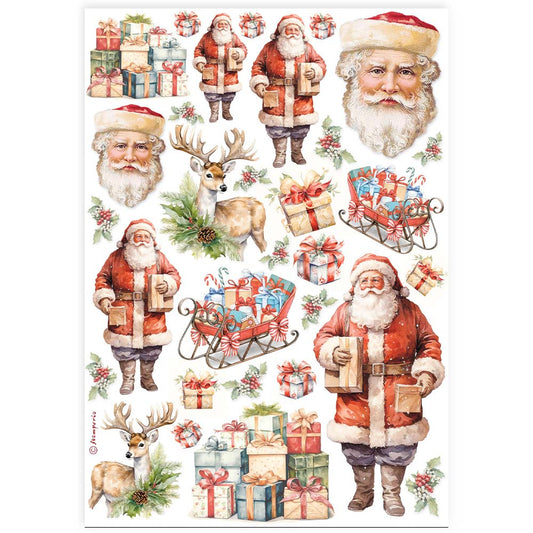 Classic Christmas Santa Claus DFSA4919 - Rice paper A4