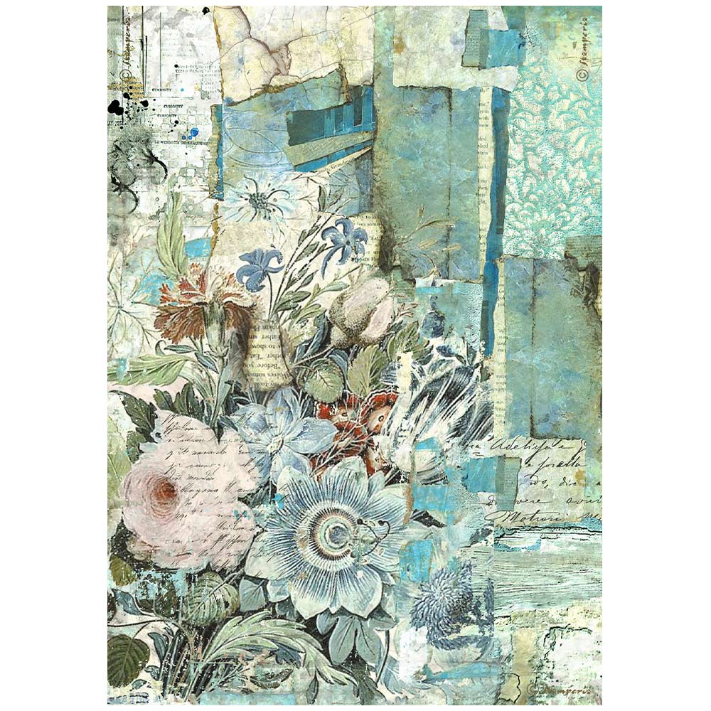 Wonderland Floral Corner DFSA4932 - Rice paper A4