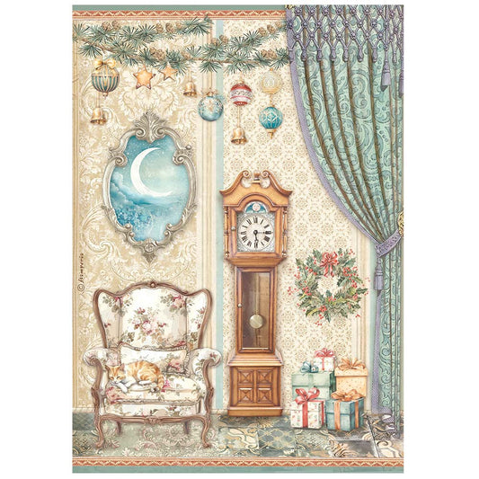 The Nutcracker Pendulum Clock and Chair DFSA4940 - Rice paper A4