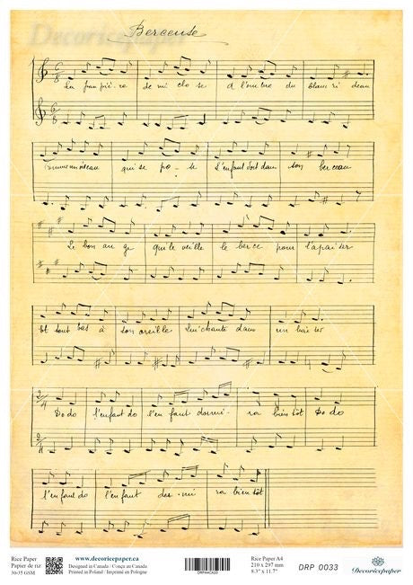 A vintage-style sheet music print 