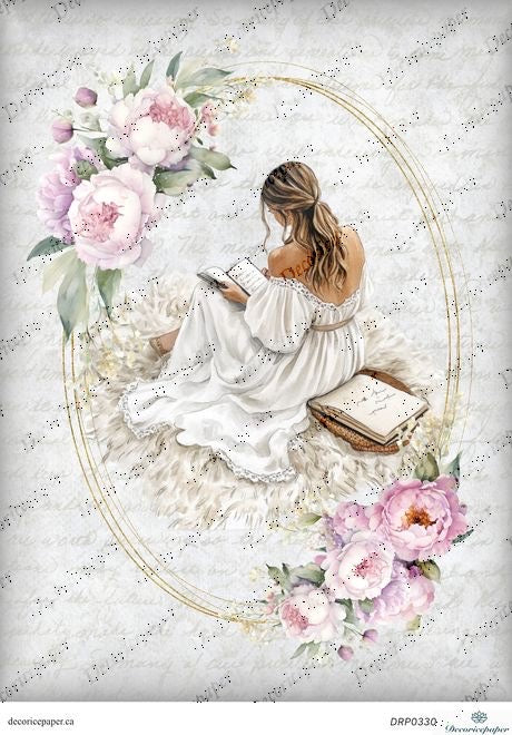 DRP330 - Reading Lady Rice Paper A4