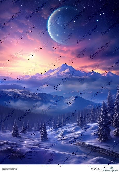 DRP342 - Fantasy Winter Landscape Rice Paper A4