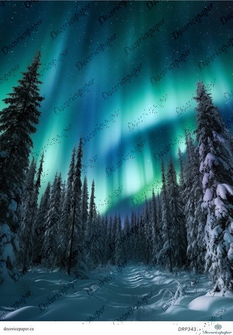 DRP343 - Northern Lights Rice Paper A4