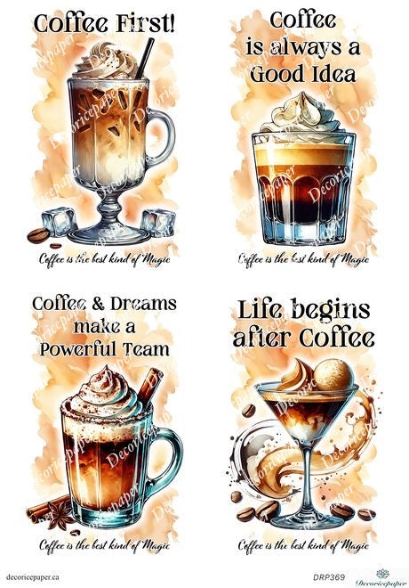 DRP369 - Coffee Moments - Rice Paper A4