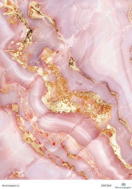 Elegant pink marble design with golden accents