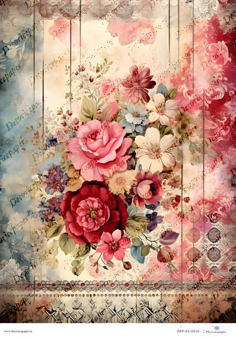 Vintage-style floral design on a textured background