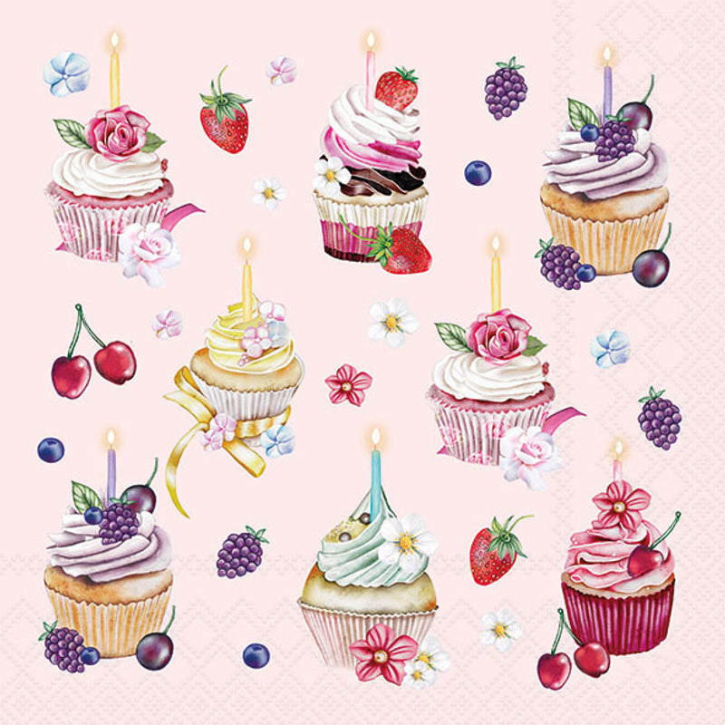 Fruity Cupcakes Pink - Napkin