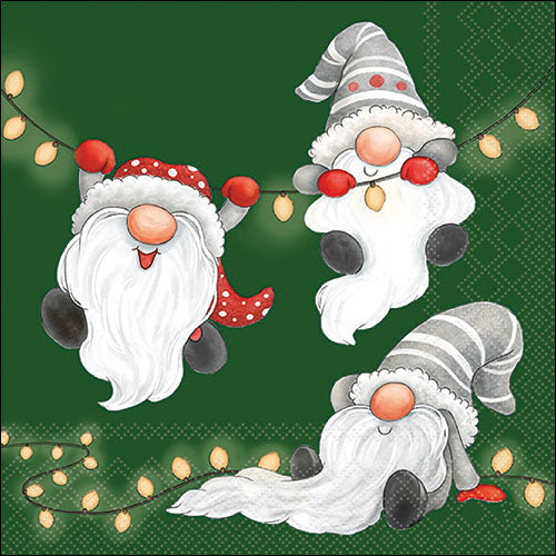 Gnomes On The Light Chain GREEN - Napkin
