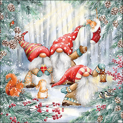 Gnomes Snowy Forest - Napkin