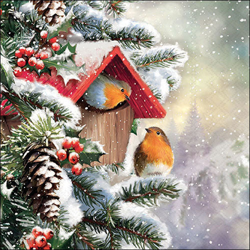 House with Robins - Napkin