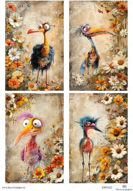 Funny Rice Paper Funny Birds Rice Paper – Decoricepaper