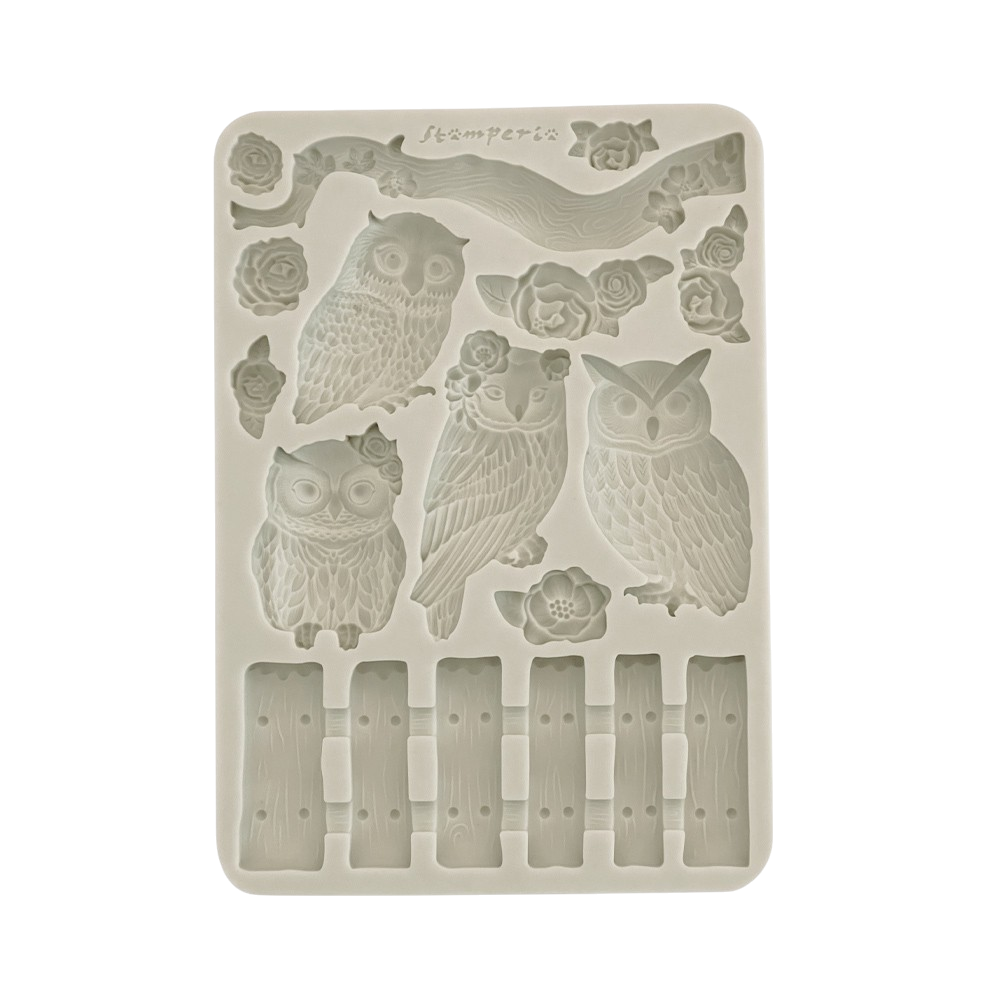 Silicone mold with owl designs 