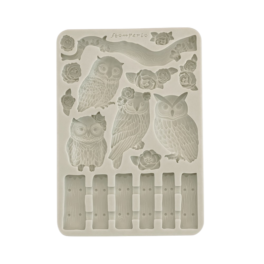 Silicone mold with owl designs 