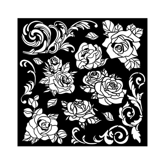 Shabby Rose Pattern KSTDQ104 - Stencil