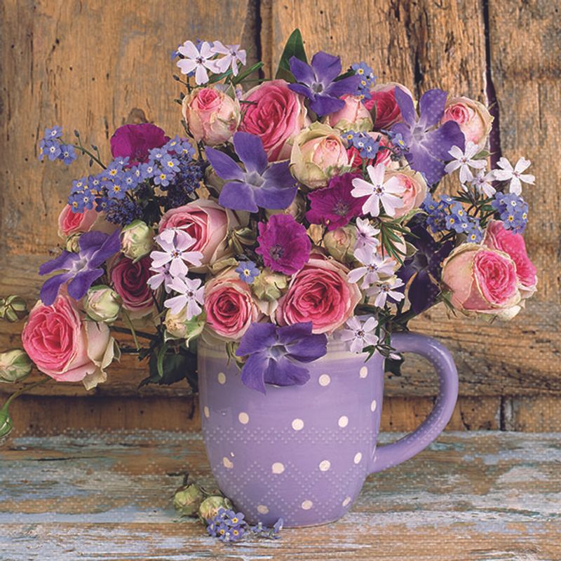 Tasse à Fleurs - Serviette