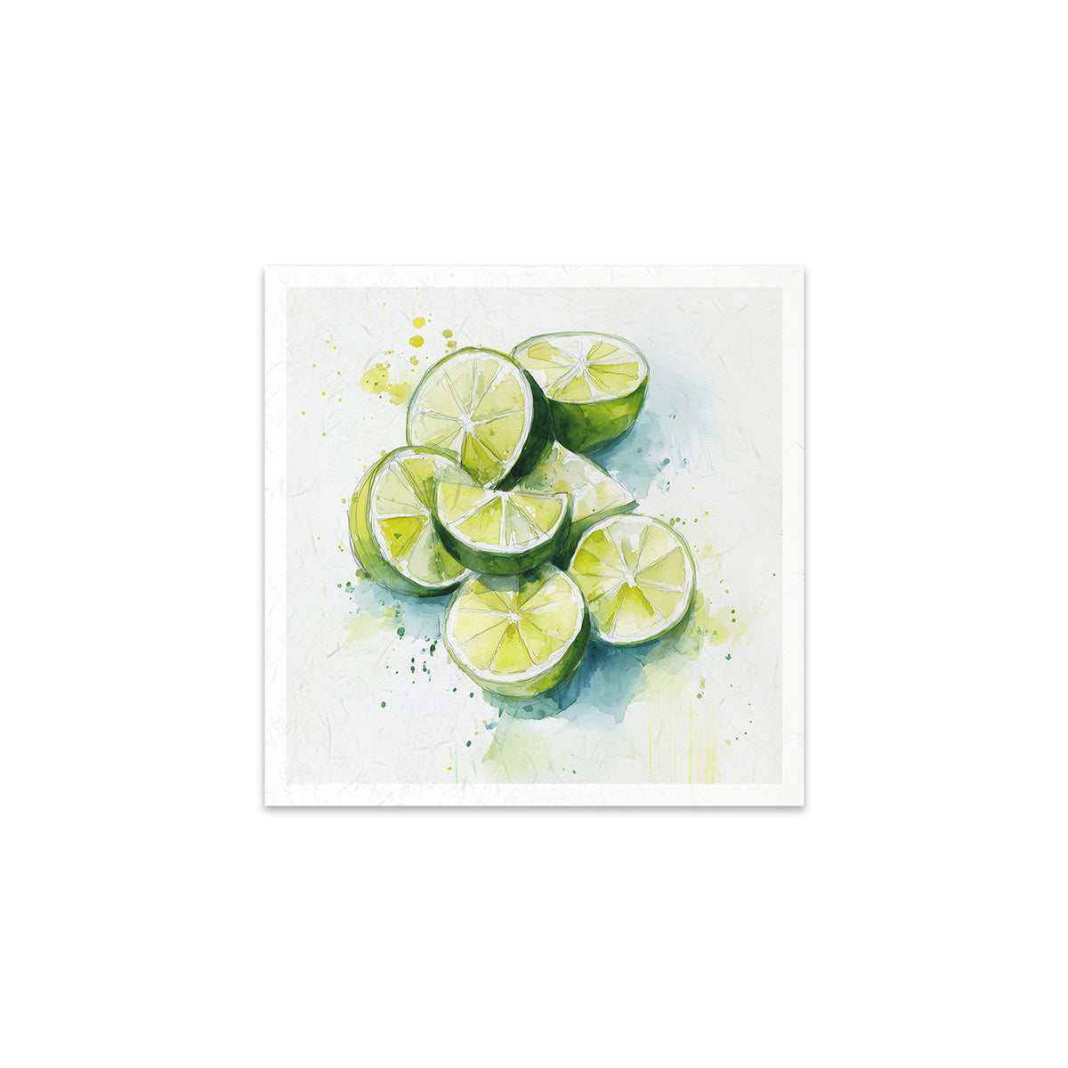 Illustration of sliced limes on a white background