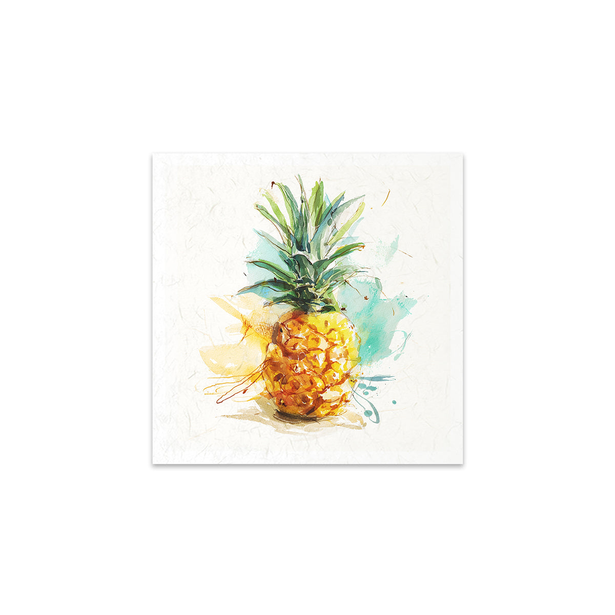 A pineapple with watercolour effects on a white background