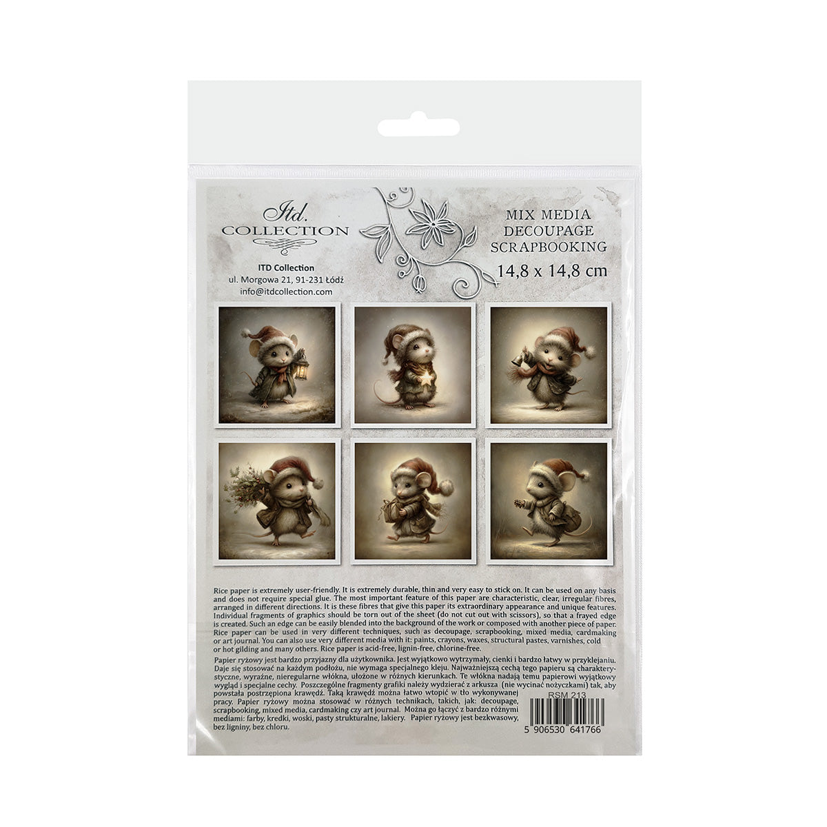 Packaging of a rice paper set with decorative figures