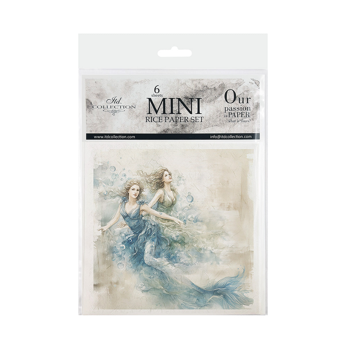 Packaging of mini rice paper set with mermaid design