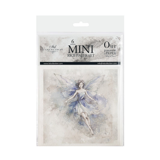 Packaging of a mini rice paper set with a fairy design on a white background
