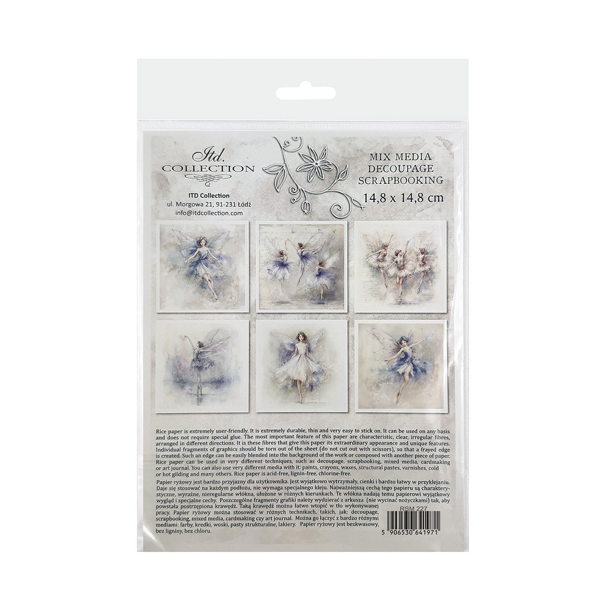 Packaging of mini rice paper set with fairy designs