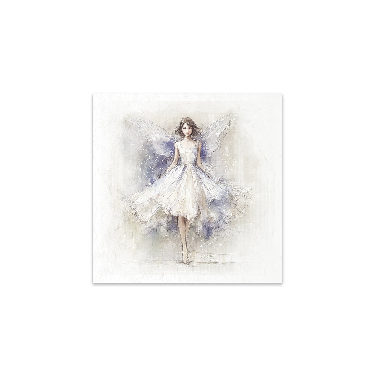 Fairy in a white dress with butterfly wings