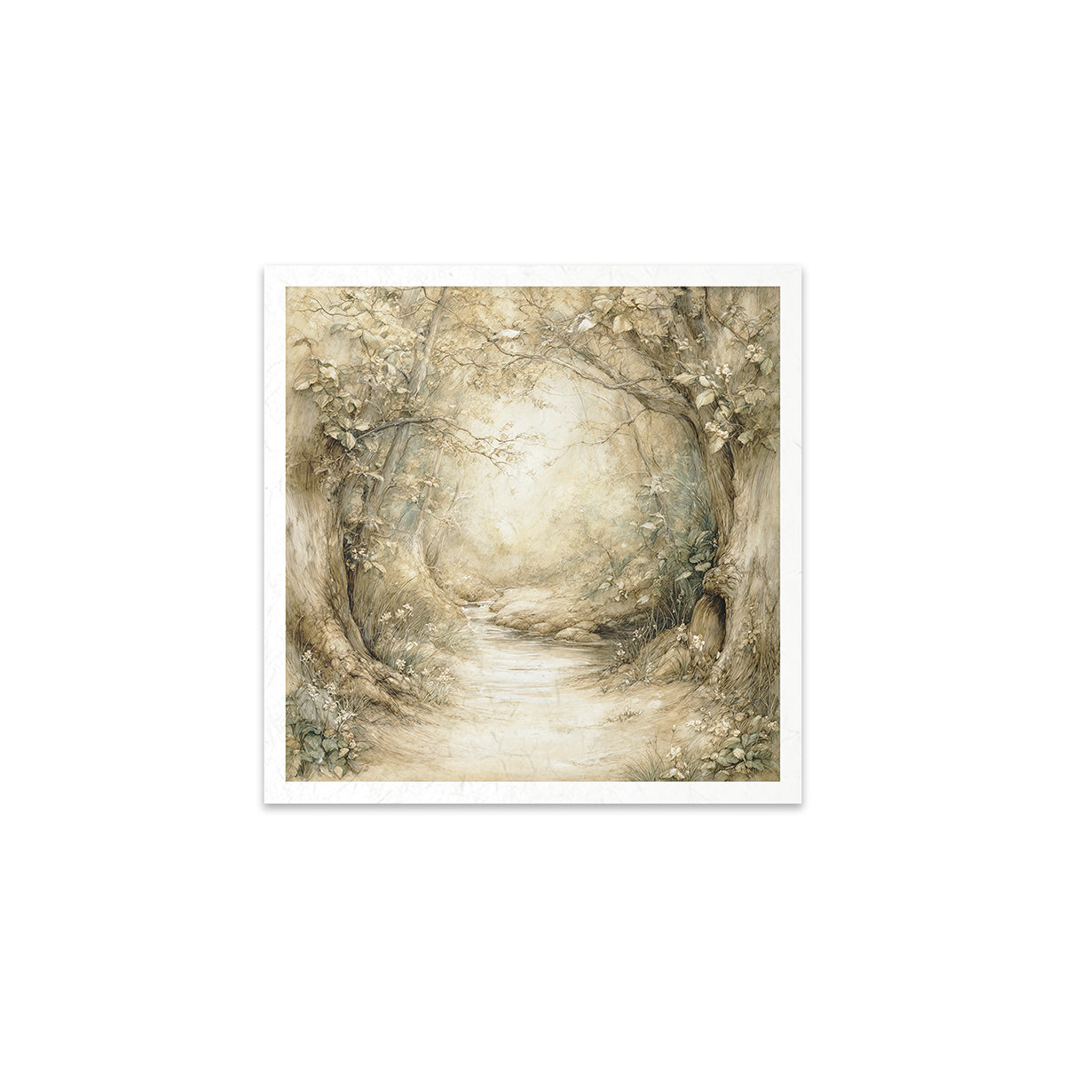 Landscape with earthy tones on a white background