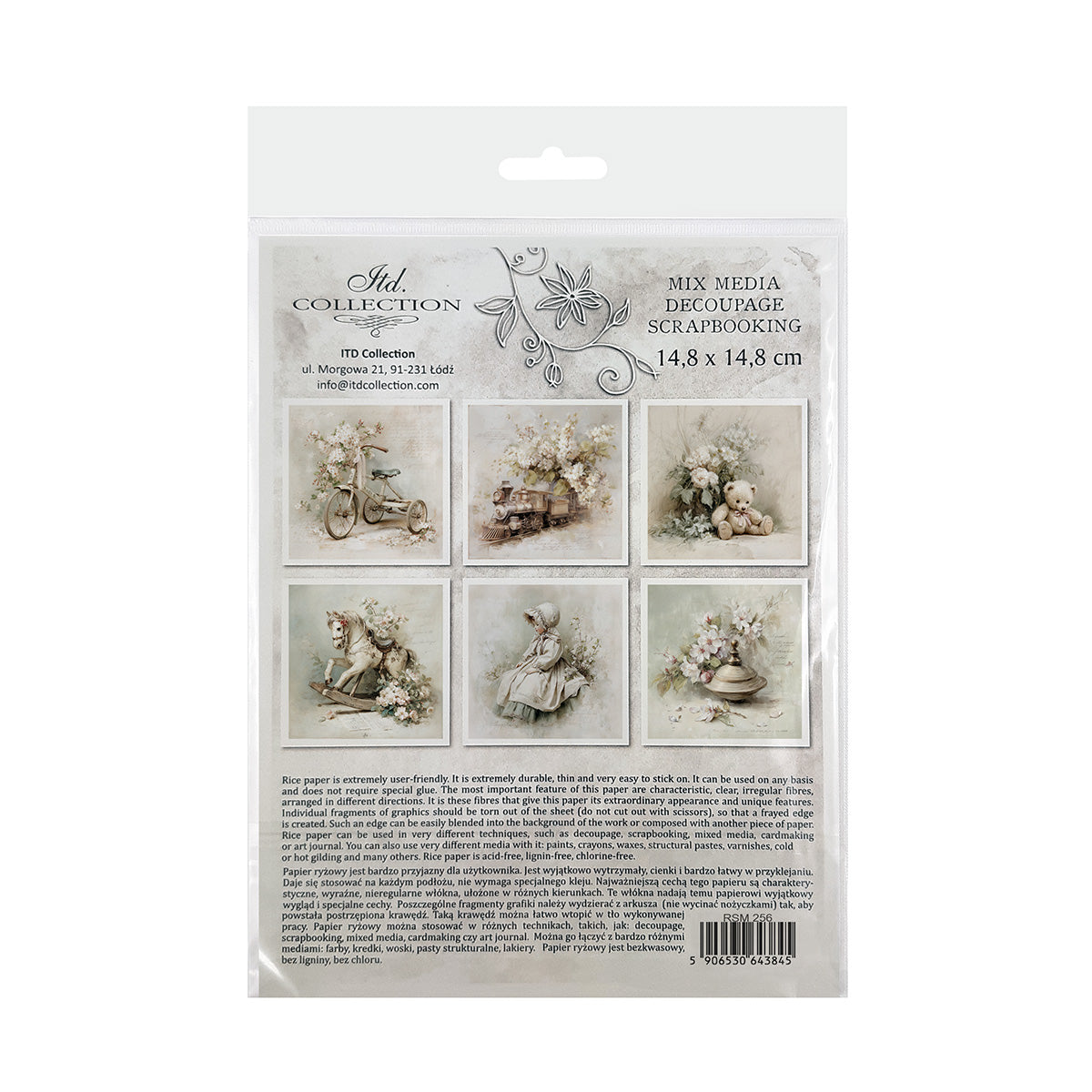 Packaging of rice paper with images of people and objects.