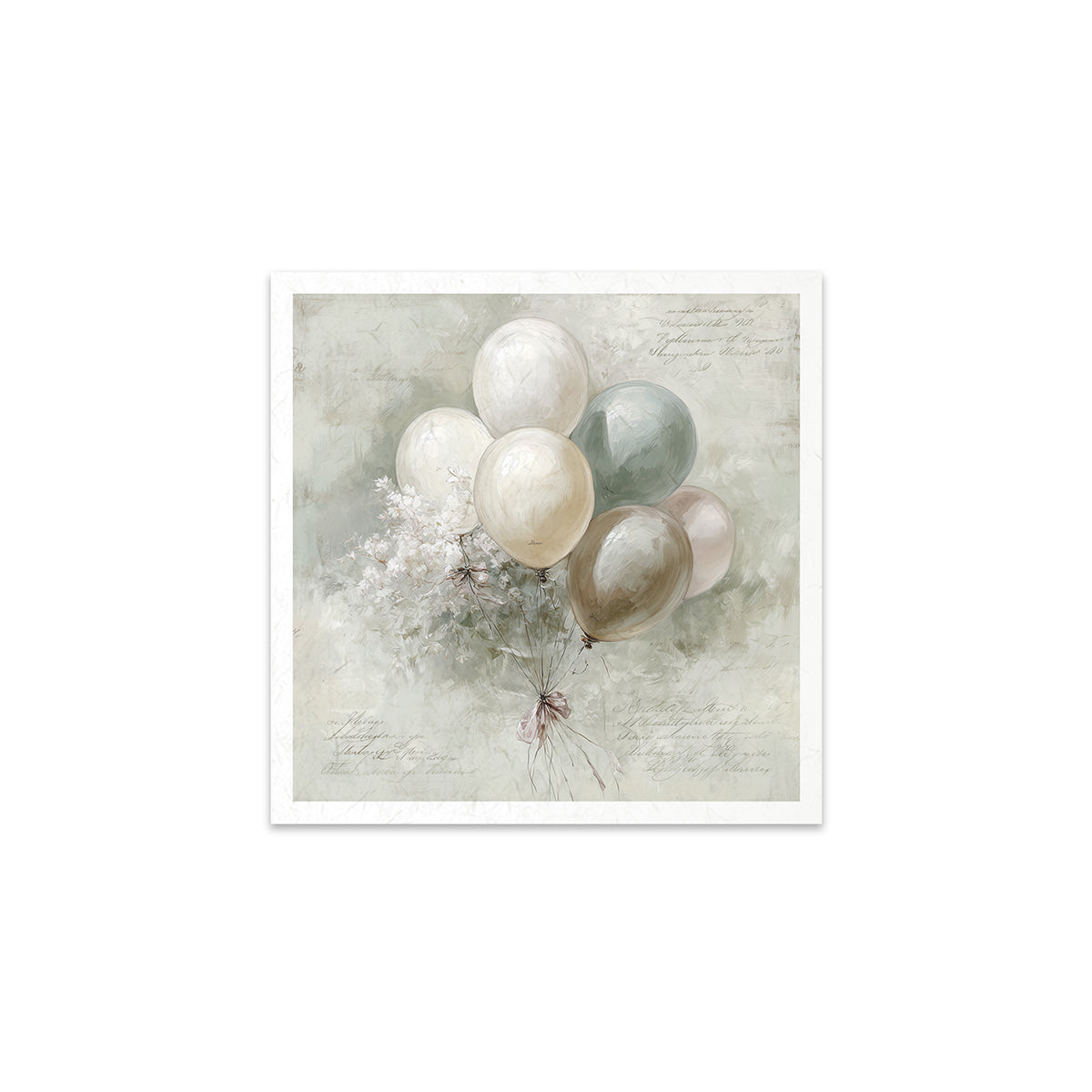 Balloons and flowers on a textured background