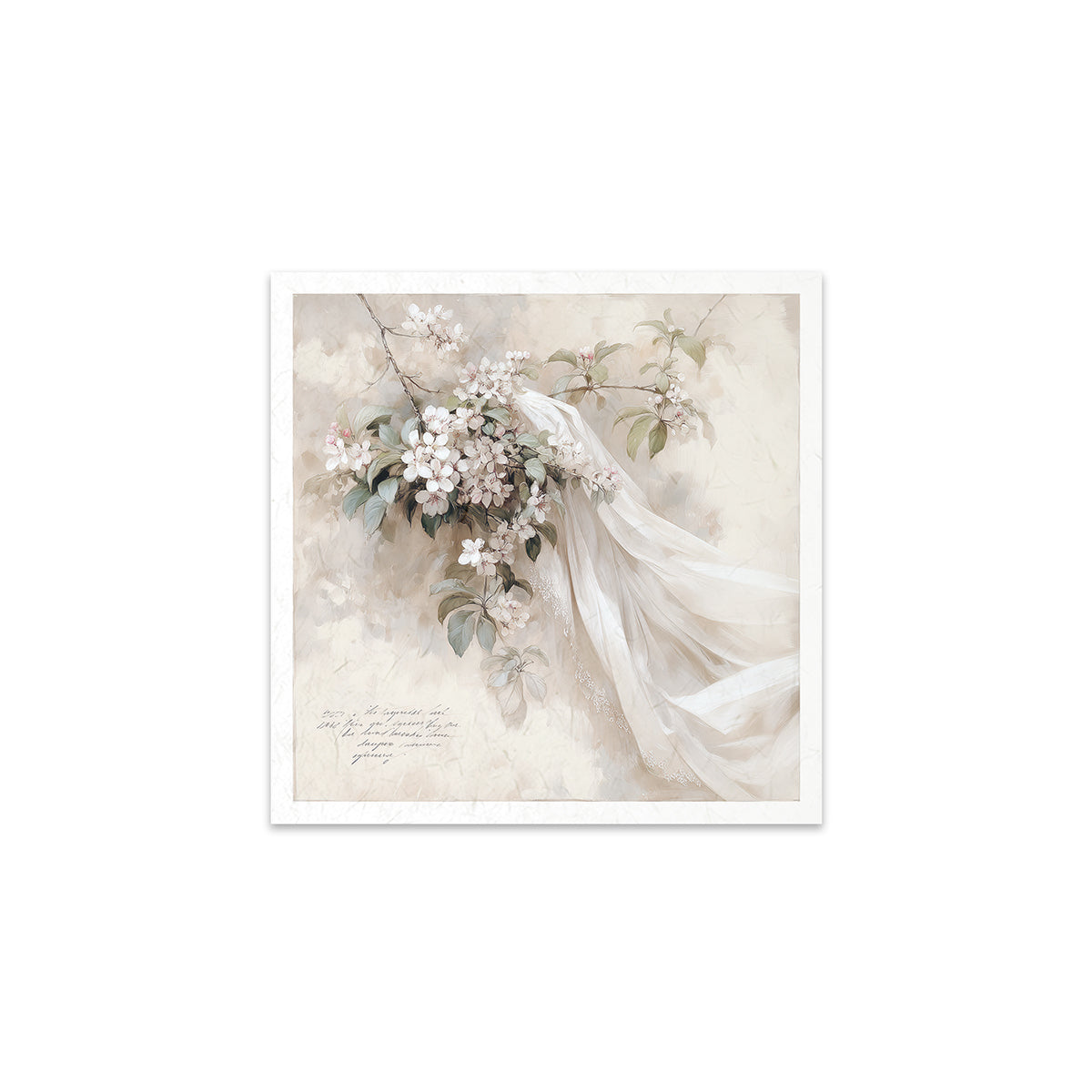 Flowers and fabric on a textured background