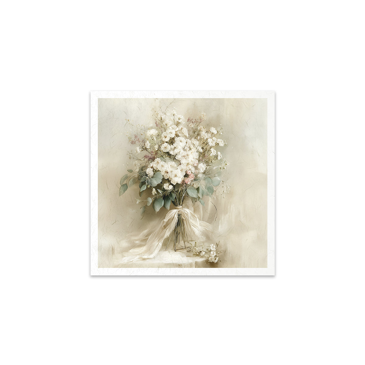A bouquet of flowers with a soft, sepia-toned background
