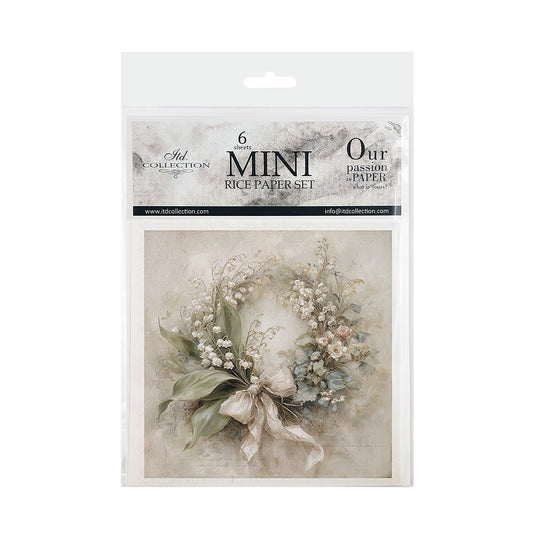 Packaging of a mini rice paper set with floral design 
