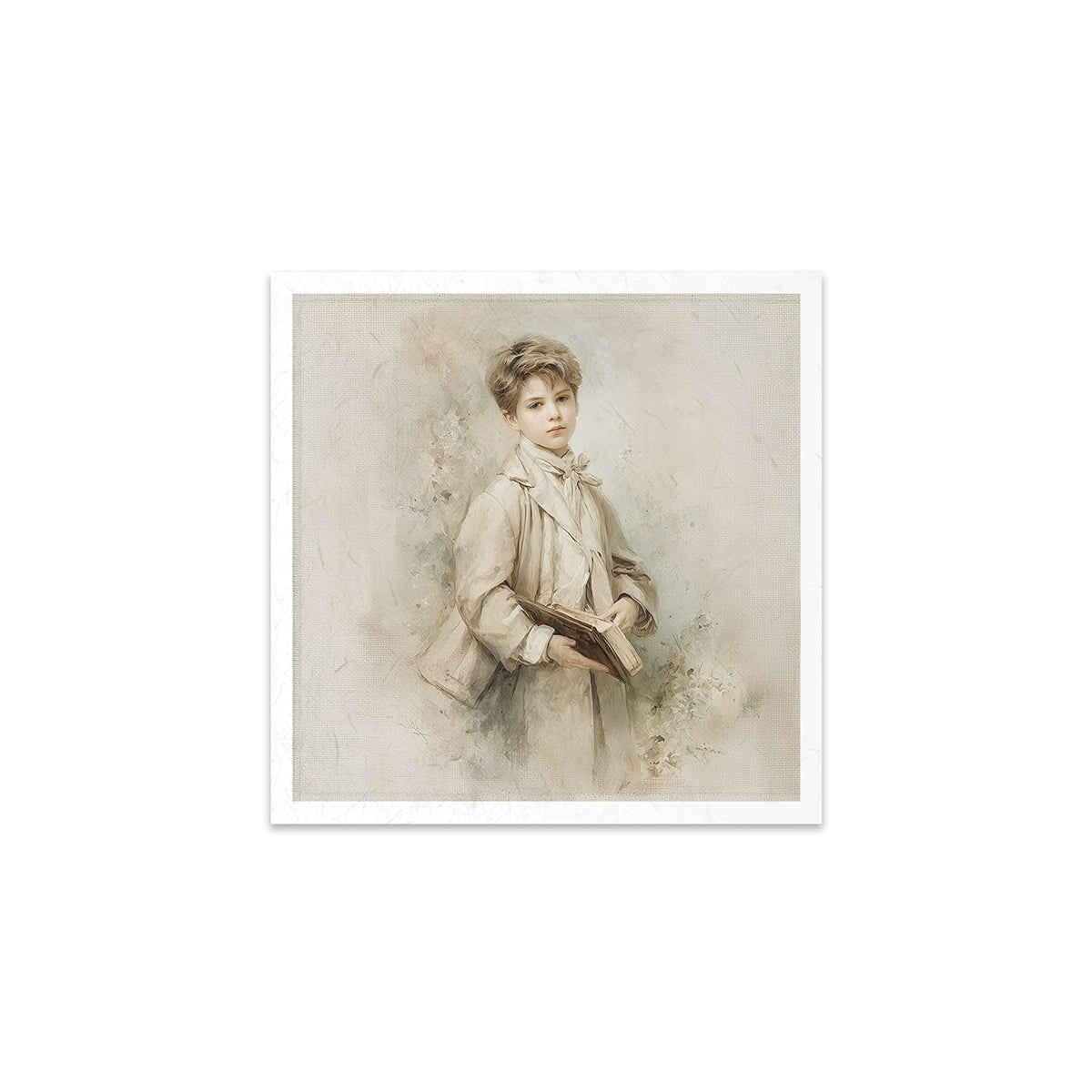 Artistic depiction of a person holding a book on a white background