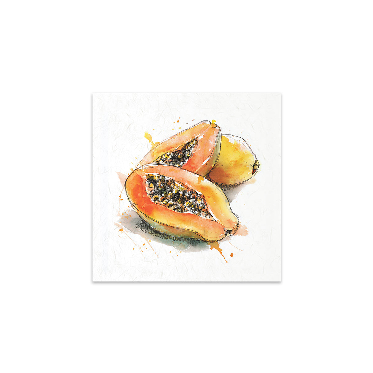 Two papayas on a white background