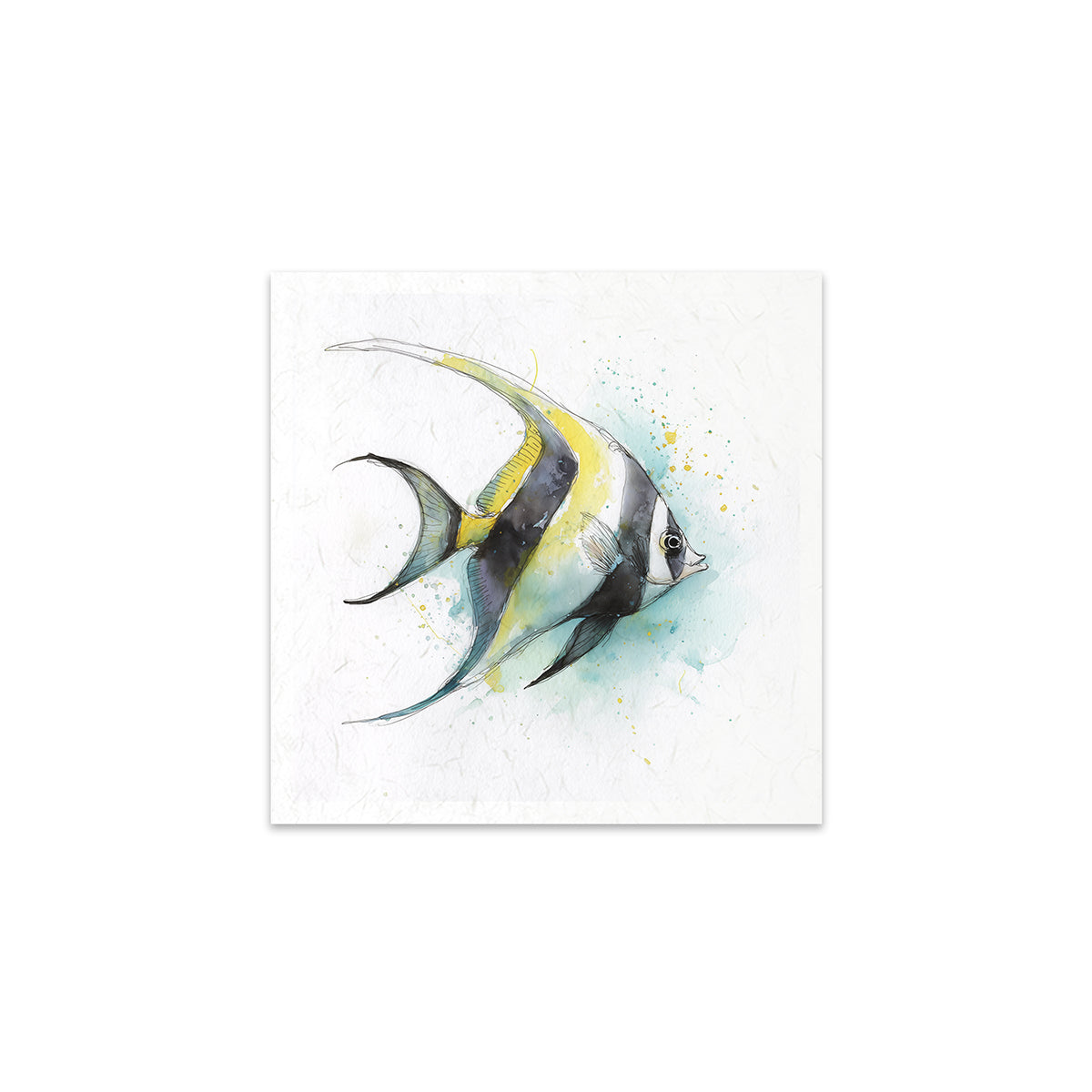 Watercolour painting of a fish on a white background