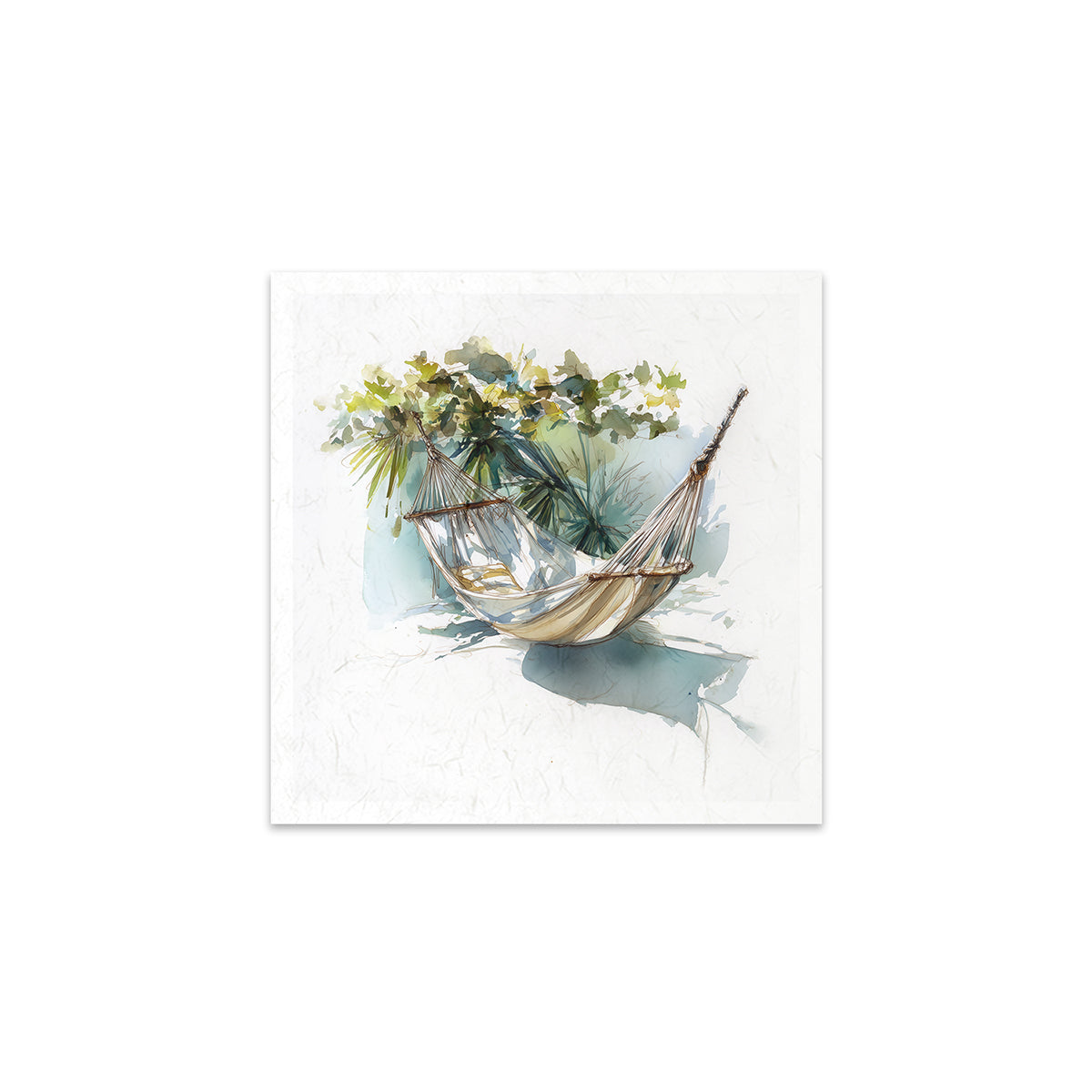 Hammock with flowers and leaves on a white background