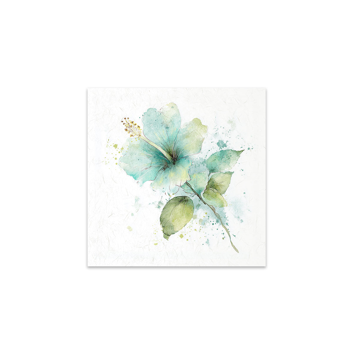 A flower with green tones on a white background
